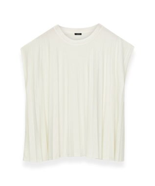 JOSEPH 【洗える】コットンプリッセ　ラウンドネックTシャツ Ivory