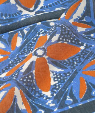 JOSEPH ABBOUD 【日本製】RCF綿ローン タイルプリント スカーフ ダルブルー系7