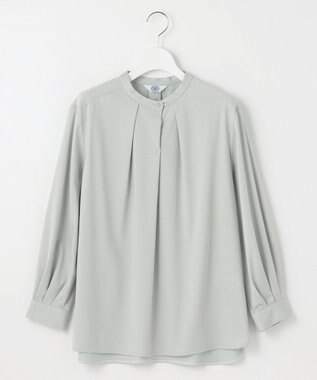 J.PRESS LADIES L シャツジャージー バンドカラー カットソー ミント系