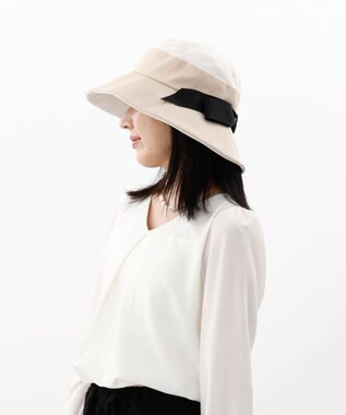 AURORA 【 Beaurance （ビューランス）】バイカラーリボンバケットハット ベージュ