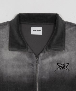 WEGO 【ユニセックス着用ITEM】ブリーチロゴベロアトラックジャケット グレー