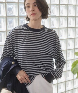 WEGO 【ANGIE VINTAGE】シアースラブボーダーロンＴ ブルーボーダー