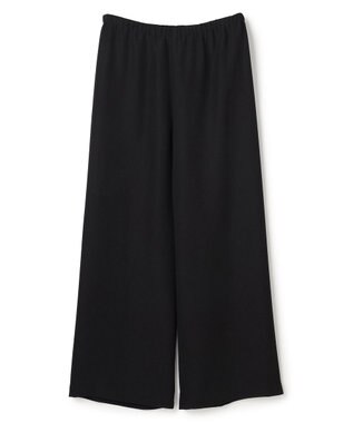 UNFILO 【ウエストゴム/セレモニー】ドライダブルクロス イージー ワイドパンツ ブラック