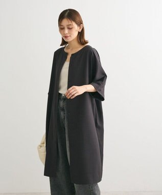 Green Parks 前後２ｗａｙ　ミディ丈タックワンピース Charcoal Gray