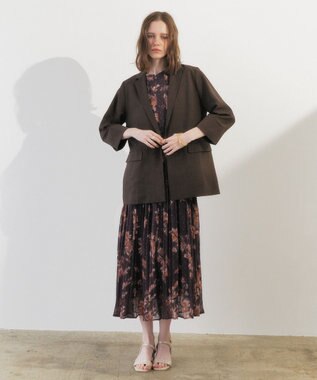 YECCA VECCA マシンウォッシャブルリネンライクジャケット Brown