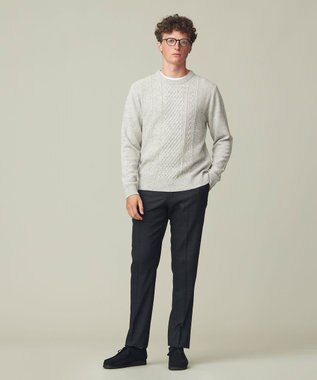 J.PRESS MEN トリートメントウール ストレッチサキソニーチェック スラックス グレー系3