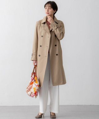 23区 L 【洗える】スラブツイルストレッチ ワイド パンツ ホワイト系