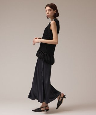 GRACE CONTINENTAL サテンバイアススカート ネイビー