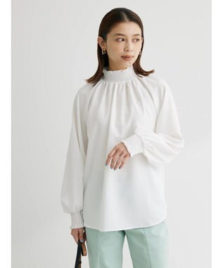 Green Parks ・ＥＬＥＮＣＡＲＥ　ＤＵＥ　シャーリングカラーブラウス Off White