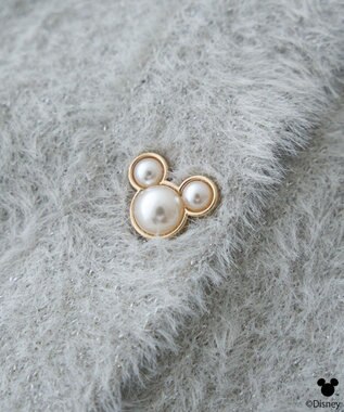 earth music&ecology 【予約】Disney/ポイントミッキーラメシャギーカーデ ライトグレー