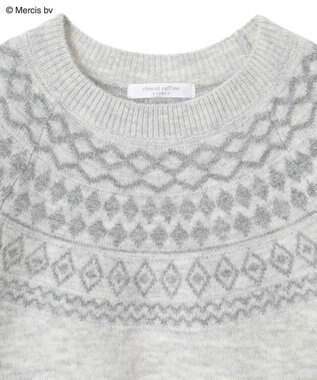 Green Parks Ｍｉｆｆｙ／求心柄ジャガードニットプルオーバ Light Gray