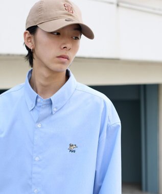 WEGO 【ユニセックス着用ITEM/MLサイズ展開】オックスフォードワンポイントシャツ（SS） サックス