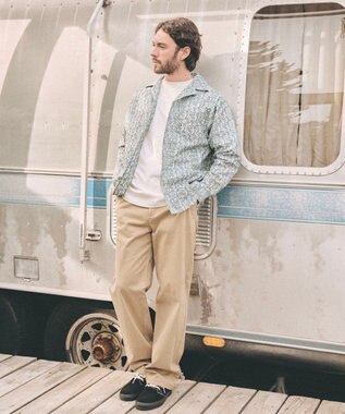 OP／FILA 【Ocean Pacific】プリント長袖オープンネックシャツ グレー