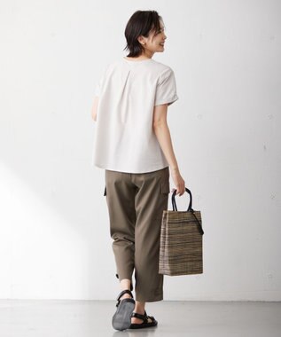 J.PRESS LADIES L 【WEB限定カラーあり・抗菌消臭・吸水速乾】サッカージャージー キーネック カットソー ベージュ系1