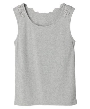 earth music&ecology バックレースタンクトップ Gray Mixture