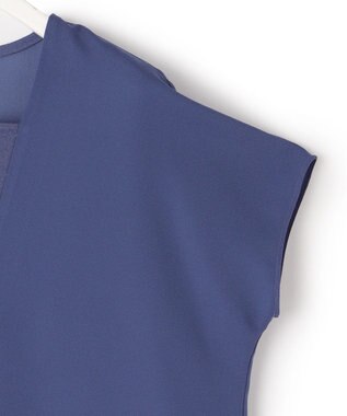 ICB 【接触冷感・UVケア・速乾・洗える】FluidBackSatin レイヤードデザインワンピース ブルーベリー系