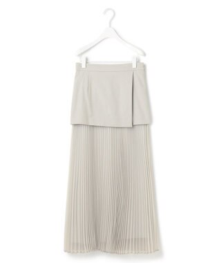 ICB 【洗える】LooseWeave ドッキングプリーツスカート トープ系