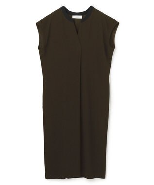BEIGE， 【セットアップ対応】CINDY / 配色ネック フレンチドレス Brown ×Black