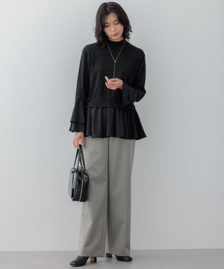 23区 【VERY3月号掲載/洗える】TRコンフォートストレッチ ワイドパンツ ライトグレー系