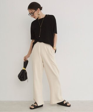 WEGO 【ANGIE VINTAGE/セットアップ対応】ワイドスウェットパンツ ベージュ