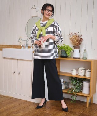 WEGO USPOLOだぼそでカラーロンT ホワイトボーダー