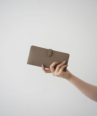 Atelier nuu 日本製 薄マチ本革 lim スマートロングウォレット   グレージュ