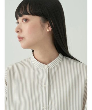 earth music&ecology ドルマンストライプシャツ Stripe Beige