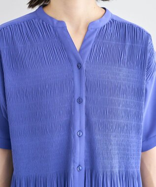 Green Parks マジョリカプリーツスキッパーブラウス Purple