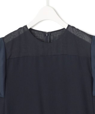 ICB L 【UVケア・接触冷感・速乾・洗える】 FluidBackSatin デザインワンピース ネイビー系