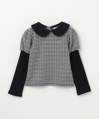 組曲 KIDS 【110-140㎝】チェックジャガード トレーナー ブラック系3