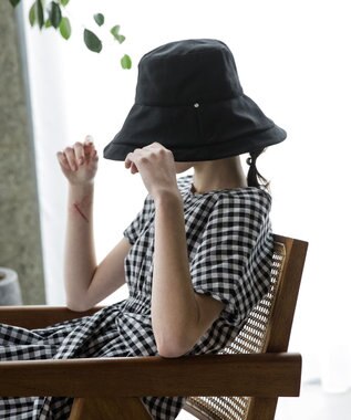 MOONBAT 【遮光】ワイヤー入りラフィネハット(つば広タイプ) 速乾／接触冷感／一級遮光／UVカット／軽量／手洗い可能／サイズ調整可能 ブラック