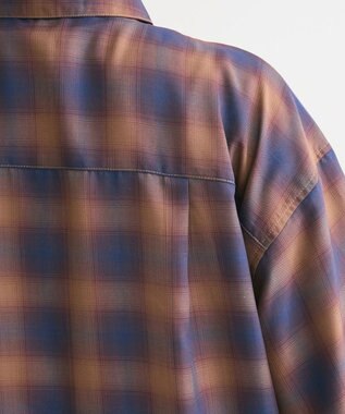 Green Parks オンブレーチェックライトシャツ Brown