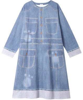 tsumori chisato SLEEP ツモリチサト ルームウエア ワンピース 長袖 綿100%(本体) ロング丈(ふくらはぎ付近) UNX557 /ワコール ブルー