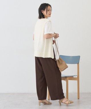 AMERICAN HOLIC ダブルZIPシャギーニットベスト Ivory