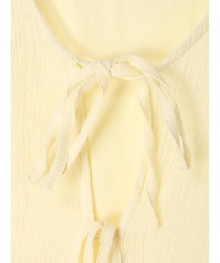 earth music&ecology ＳＥＴ２点クレープリボンブラウス＋インナー Yellow