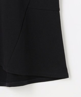 組曲 【先行予約】フレンチテリー 刺繍襟 ペプラムカットソー ブラック系