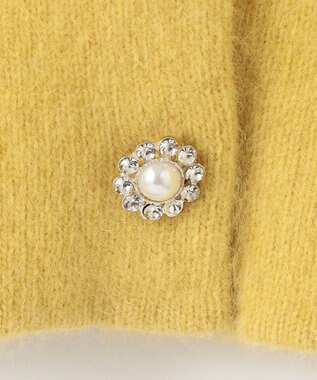 組曲 L 【手洗い可】フラッフィーファーニットジャケット イエロー系