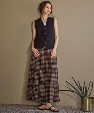 23区 【CLASSY.6月号掲載】ビジュー フラット サンダル ブラック系