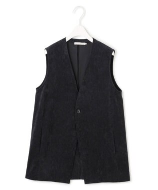 ICB 【洗える】ストレッチスエード ジレ ブラック系