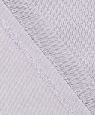 ANY チュールデザインフレンチスリーブTシャツ グレー