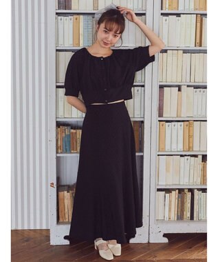 earth music&ecology ジャガードフレアスカート Black