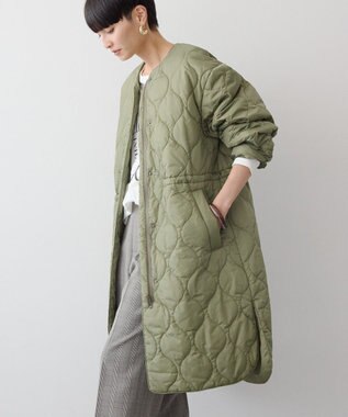 AMERICAN HOLIC 軽ポカノーカラーキルティングロングコート Khaki