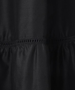 自由区 L 【カタログ掲載・接触冷感・洗える】エンブロイダリーローンティアード スカート ブラック