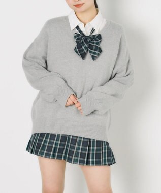WEGO 【SCHOOL ITEM】ニットプルオーバー 杢グレー