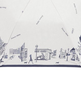 MOONBAT DAKS(ダックス) 晴雨兼用日傘 折りたたみ傘 街並み フワクール生地使用 ホワイト