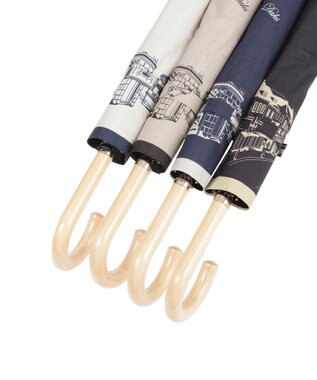 MOONBAT DAKS(ダックス) 晴雨兼用日傘 折りたたみ傘 街並み フワクール生地使用 ホワイト