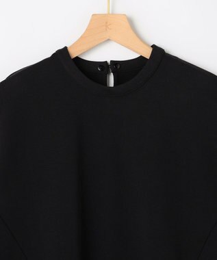 組曲 【先行予約】フレンチテリー 刺繍襟 ペプラムカットソー ブラック系