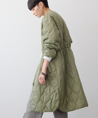 AMERICAN HOLIC 軽ポカノーカラーキルティングロングコート Khaki