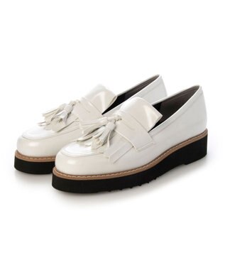 MODE ET JACOMO <carino>【レイン対応】【2WAY】厚底タッセルローファー ホワイト
