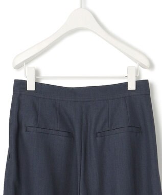 ICB L 【洗える】 ドレープスラブデニム ワイドパンツ インディゴ系